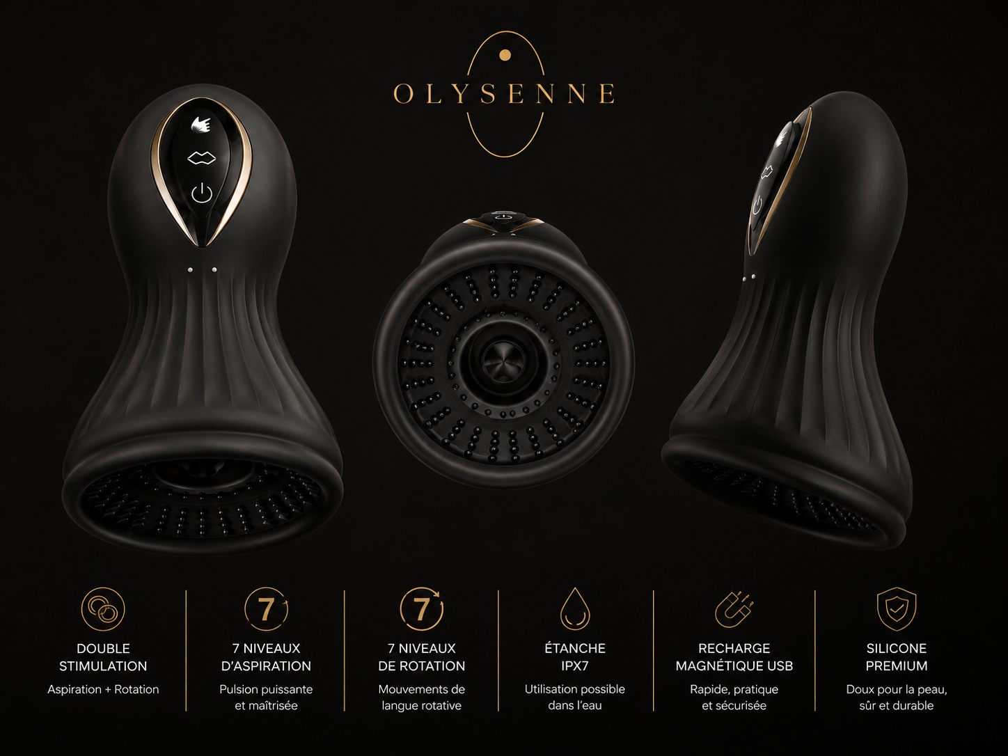 OLYSENNE SINN™ – Aspirateur Double Stimulation Rotative
