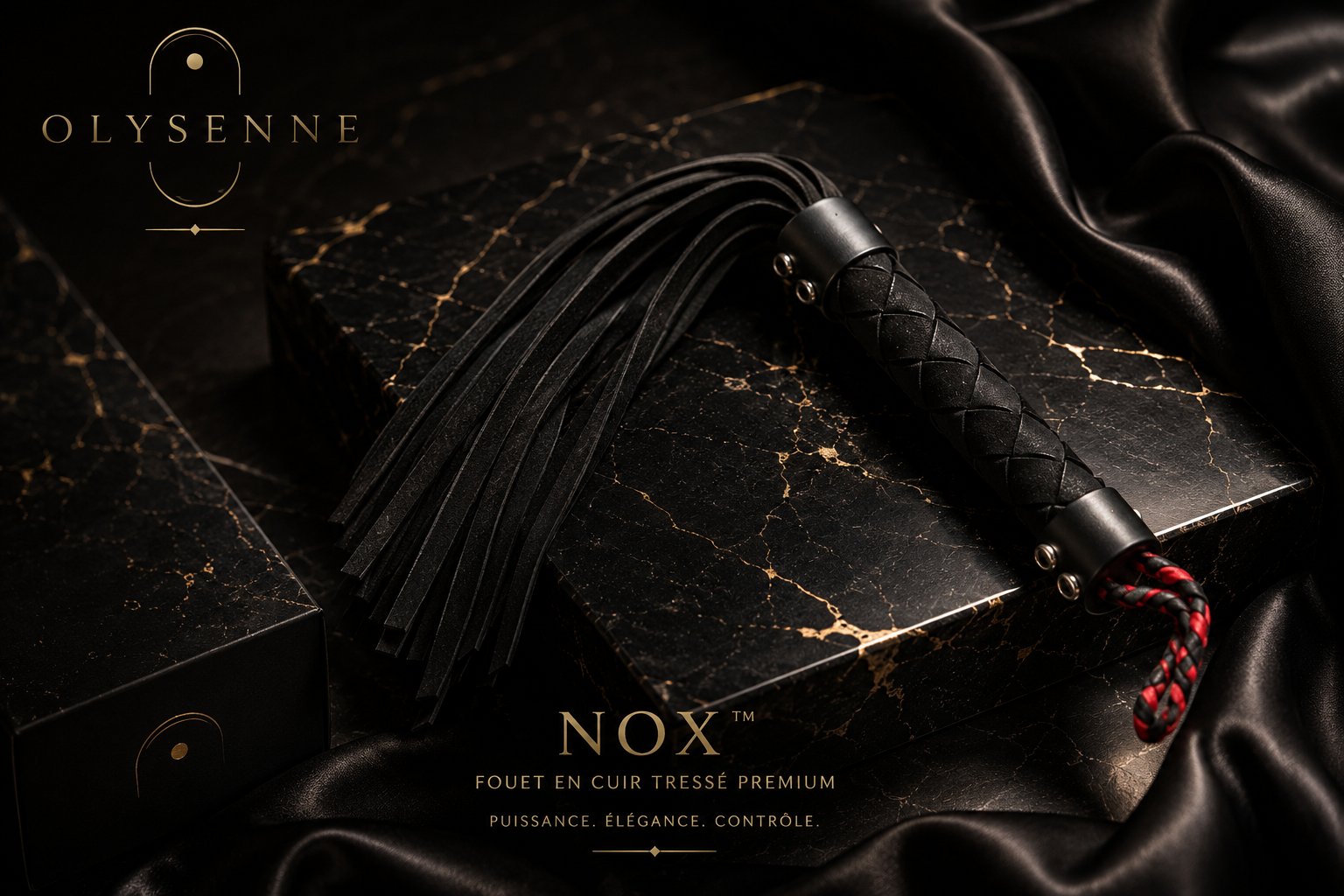 OLYSENNE NOX™ – Fouet en cuir tressé