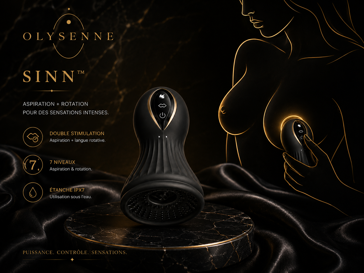 OLYSENNE SINN™ – Aspirateur Double Stimulation Rotative